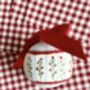 Custom Hand Painted Christmas Bauble Burgundy And Blue, thumbnail 5 of 12