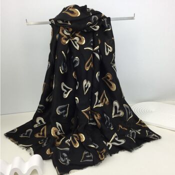Contemporary Gold Foil Heart Scarf, 3 of 6