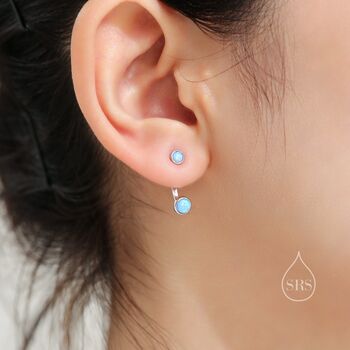 Sterling Silver Black Opal Ear Jacket, 4 of 11