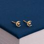 6mm Gold Plated Sterling Silver Moon And Star Stud Earrings, thumbnail 1 of 4