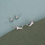 Sterling Silver Narwhal 18 G Screw Back Earrings, thumbnail 7 of 11