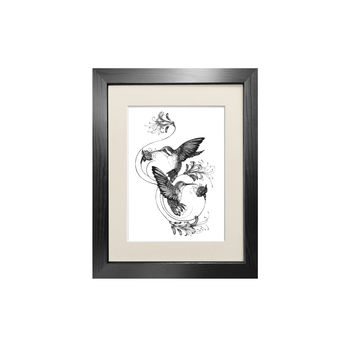 'Hummingbirds And Honeysuckle' Fine Art Print, 6 of 7
