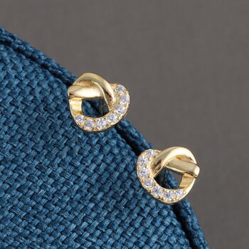 'You're Loved' Sterling Silver Knotted Heart Earrings, 2 of 7