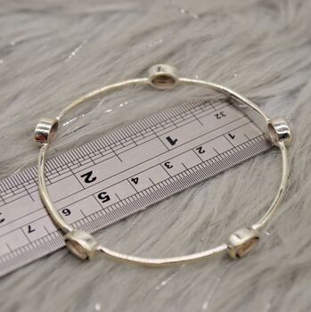 Smoky Quartz Silver Bangle Bracelet, 6 of 6