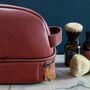 Personalised Leather Toiletries Bag With Bottom Pocket, thumbnail 3 of 3