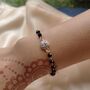 Black Crystal Beads Zircon Mangalsutra Nazar Bracelet, thumbnail 5 of 8
