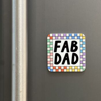 Bright Checkered Fab Dad Card With Magnet, 7 of 7
