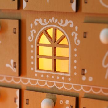 Wooden Gingerbread House LED Advent Calendar, 2 of 7