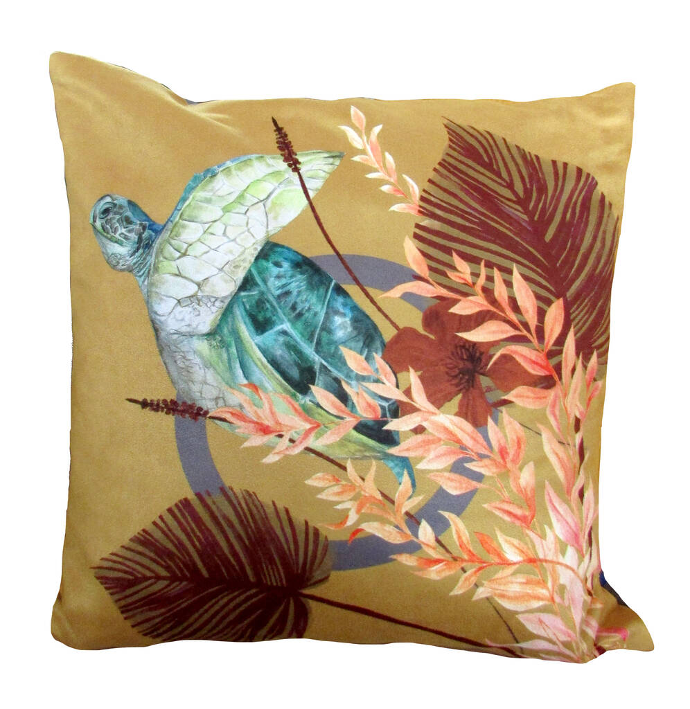 vegan suede 'glide cushion' watercolour artwork by alice acreman silks