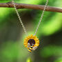 Sunflower And Bee Yellow Flower Necklace, thumbnail 1 of 4