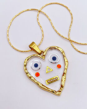 Hand Made Cute Heart Characters Necklace Small, 3 of 10