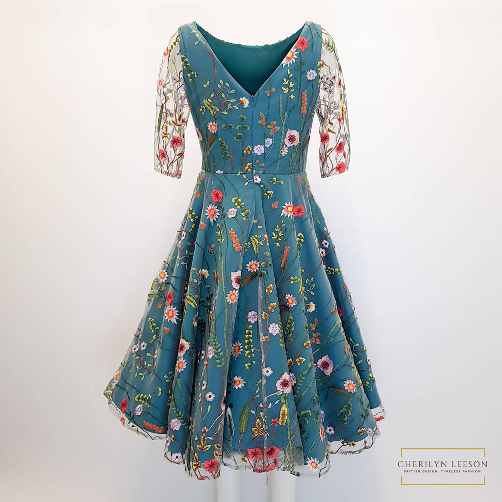 Flora 1950s Inspired Floral Lace Dress By Cherilyn Leeson ...