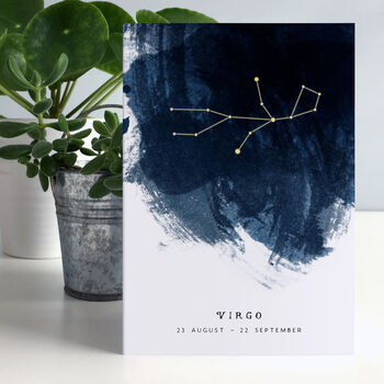 Virgo Constellation Zodiac Star Sign Birthday Card, 4 of 5