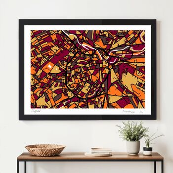 Personalised Sheffield Map Print Gift | Hand Drawn City Wall Art, 4 of 8