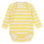 Unisex Primrose Yellow Stripe Baby Bodysuit, thumbnail 1 of 3