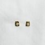 18ct Hammered Gold Plated And Cubic Zirconia Earrings, thumbnail 1 of 3