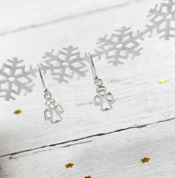 Christmas Angel Drop Earrings In Sterling Silver, 2 of 8