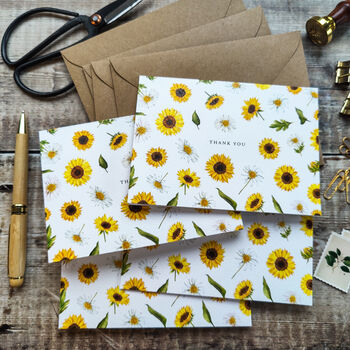Sunflower Thank You Cards And Envelopes, 2 of 6