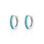 Huggie Hoop Earrings With Turquoise Stones, thumbnail 10 of 10