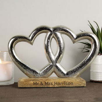 Personalised Double Heart Ornament, 3 of 5