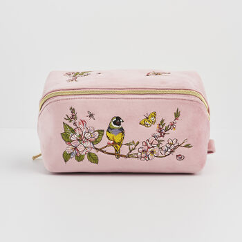 Pink Love Velvet Embroidered Cosmetic Pouch, 2 of 7