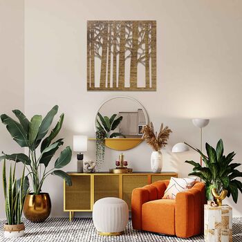 Wooden Forest Trees Art: Modern Decor For Home, 4 of 12