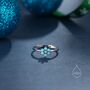 Sterling Silver Opal Flower Ring, thumbnail 3 of 11