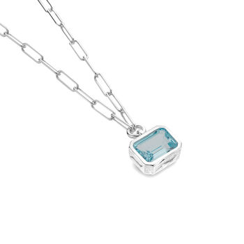Blue Topaz And Large Link Necklace, 4 of 5