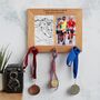 Personalised Oak Photo Frame And Medal Hanger, thumbnail 1 of 8