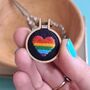 Rainbow Heart Charm Embroidery Kit, thumbnail 1 of 4