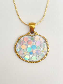 Small Disco Necklace With Silver Sparkles, 5 of 12