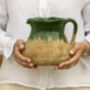 Green Handcrafted Terracotta Jug, thumbnail 1 of 4