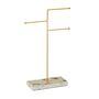 Terrazzo And Gold Tone Triple Jewellery Stand, thumbnail 3 of 5