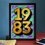 Personalised 40th Birthday 1983 Golden Year Print, thumbnail 4 of 6