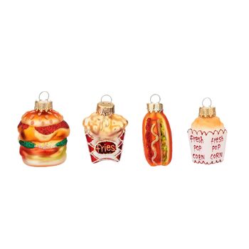 Set Of Fast Food Glass Baubles, 2 of 2