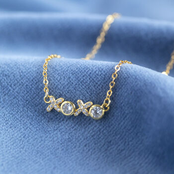 Hugs And Kisses Cubic Zirconia Necklace, 2 of 5
