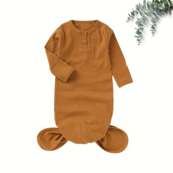 Super Soft Organic Cotton Knotted Baby Gown, 5 of 5