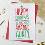 Amazing Aunt, Aunty, Auntie Christmas Card, thumbnail 3 of 3