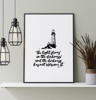 The Light Shines In The Darkness Print John One:Five, 2 of 5