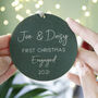 First Christmas Engaged Wooden Tree Decoration, thumbnail 6 of 9