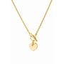 Yellow Gold Rope Chain T Bar Heart Necklace, thumbnail 3 of 6