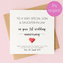 Personalised 1st Anniversary Card For Daughter And Son In Law/Son And Daughter In Law, thumbnail 1 of 6