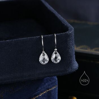 Faceted Glass Crystal Drop Hook Earrings, 3 of 12