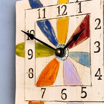 Large Numbers Floral Bright Wall Clock, 4 of 6