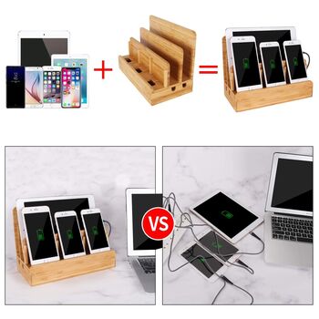 Bamboo Charging Multi Device Docking Station, 6 of 8