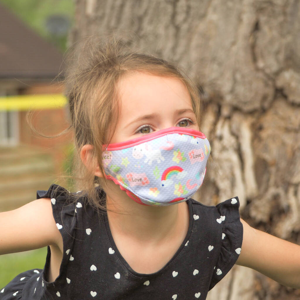 Unicorn Sustainable Children's Reusable Face Mask By Matilda Grey