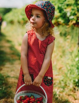 Spotty Strawberry Reversible Cotton Hat, 6 of 7