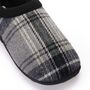 Cliff Grey Navy Check Mens Slippers Indoor/Garden Shoes, thumbnail 8 of 8