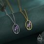 Enamel Lavender Pendant Necklace In Sterling Silver, thumbnail 6 of 12