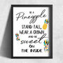 Be A Pineapple Inspirational Quote Typography Print, thumbnail 3 of 4